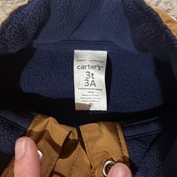 Carter’s Sherpa Pullover 3T Snap Collar Fleece Lined - Picture 3 of 4
